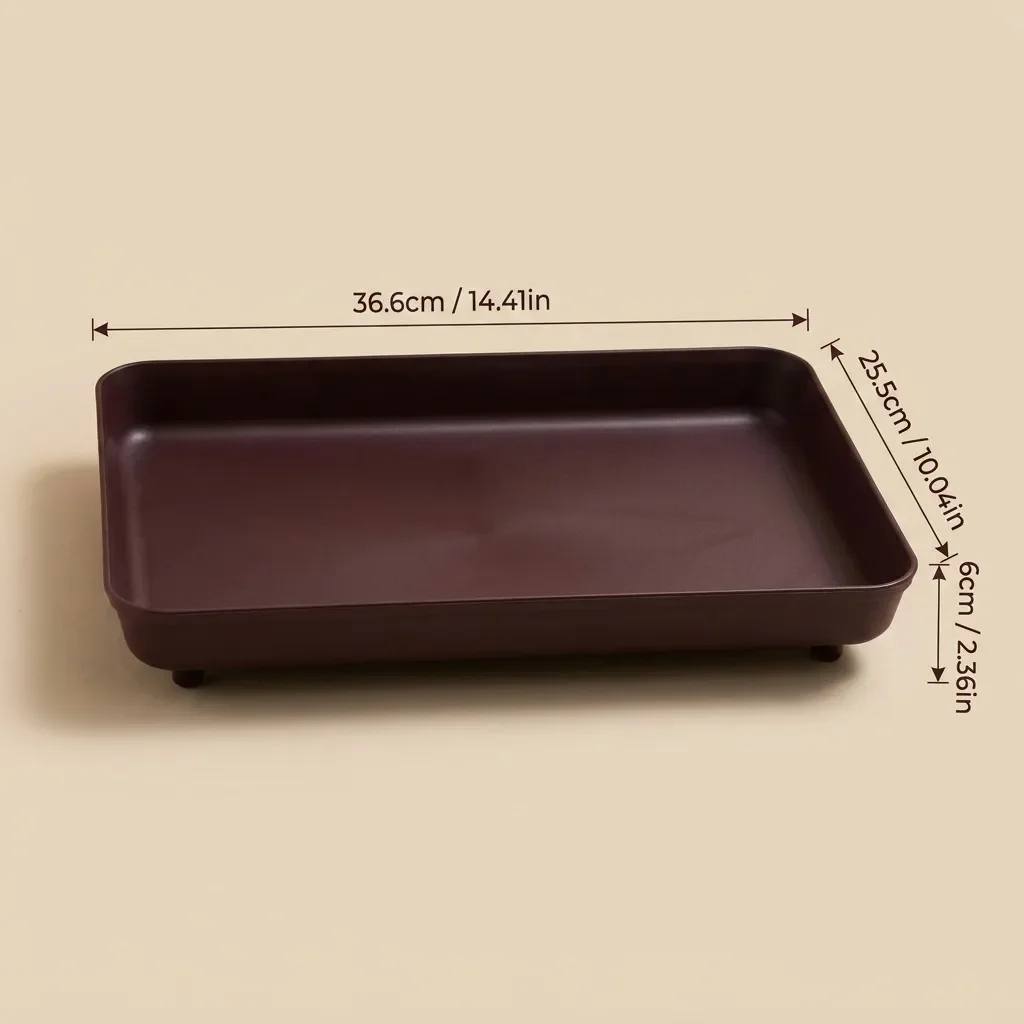 Make-up organizer, opbergbak voor op het kaptafeltje, badkamerbak, plastic met houtnerf, parfumhouder, opbergrek voor cosmetica, metalen poten.