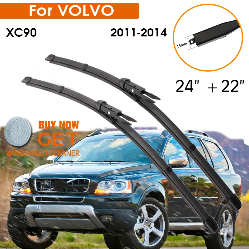 

Car Wiper Blade For Volvo XC90 2011-2014 Windshield Rubber Silicon Refill Front Window Wiper 24"+22" LHD RHD Auto Accessorie