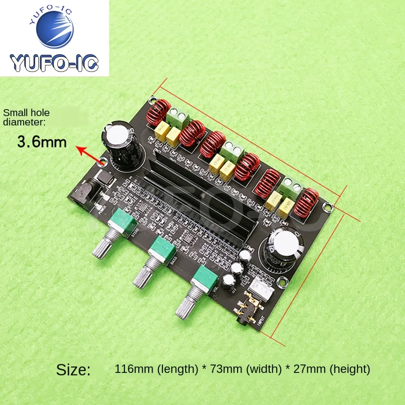 Free Ship 2pcs XH-M573 2.1 Channel TPA3116D2 Digital Power Amplifier Board Power 80W + 80W + 100W