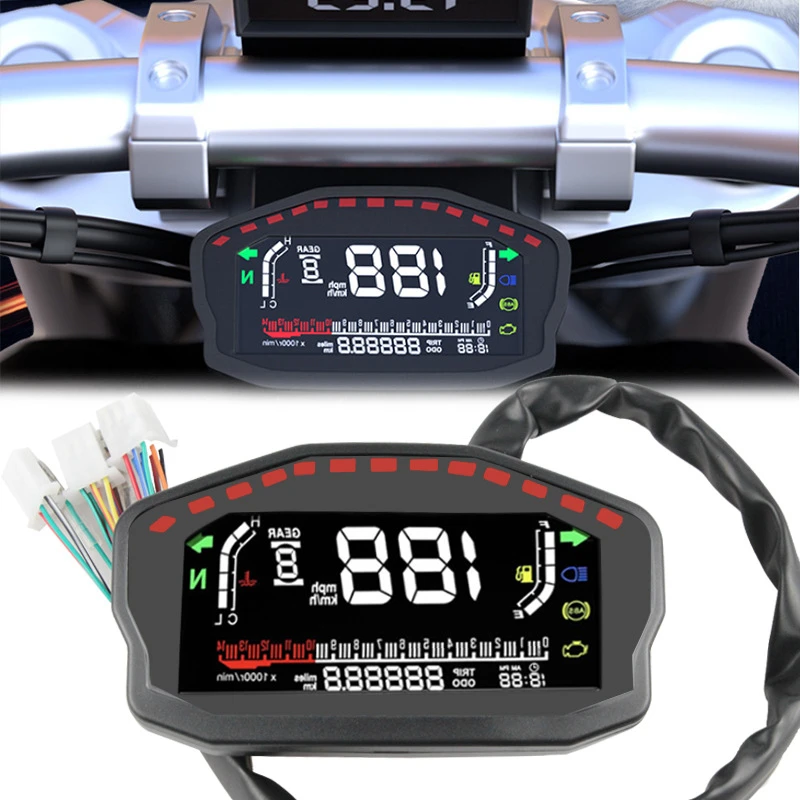 Motorcycle Refitted With Color LCD Instrument Speed Water Temperature Oil Gauge Mileage ABS Speedometer Motorcycle Accessories