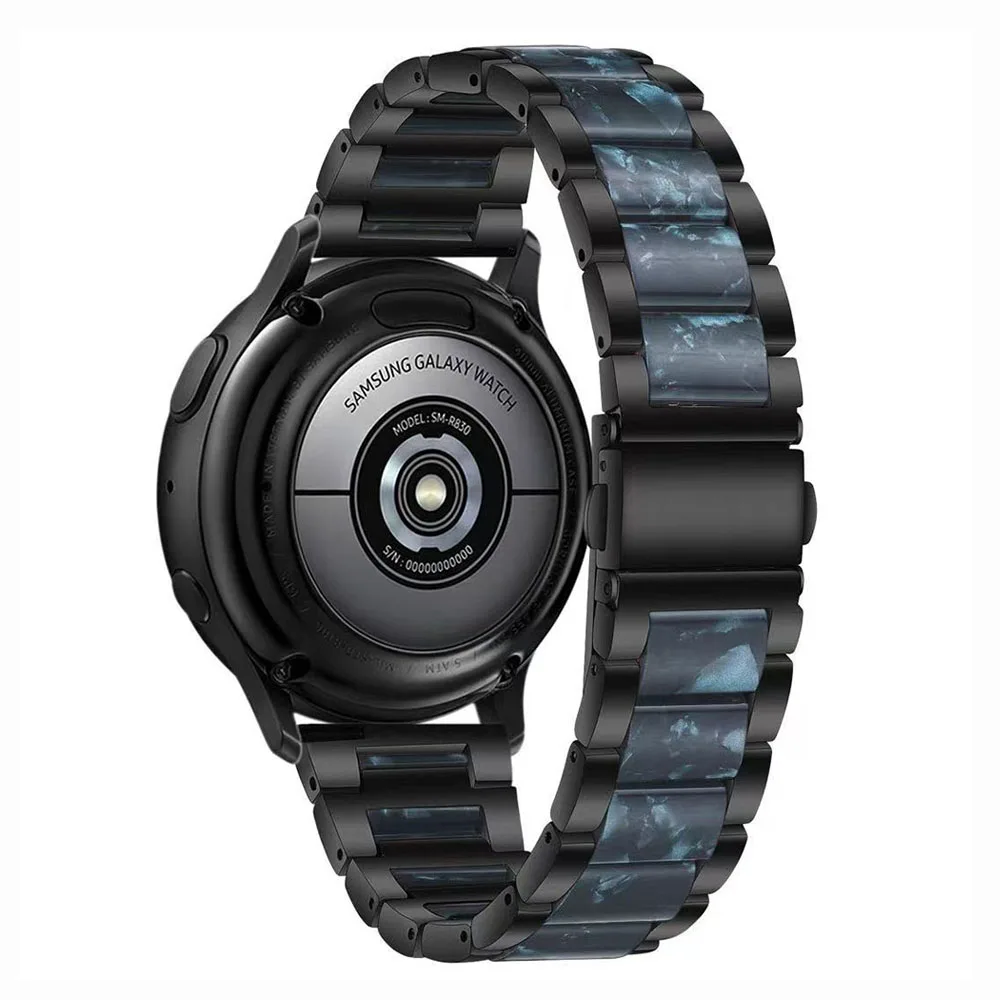 

Resin with Metal Smartwatch Band for Samsung Galaxy Watch 7 Bracelet / 5 Pro/ Watch 4 Classic / Watch 6 Classic / Active 2 Strap