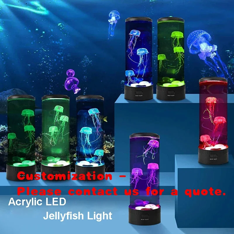 custom.NewStar Modern Acrylic Round LED Fantasy Jellyfish Light Color Table Lamp with Remote Control Home
