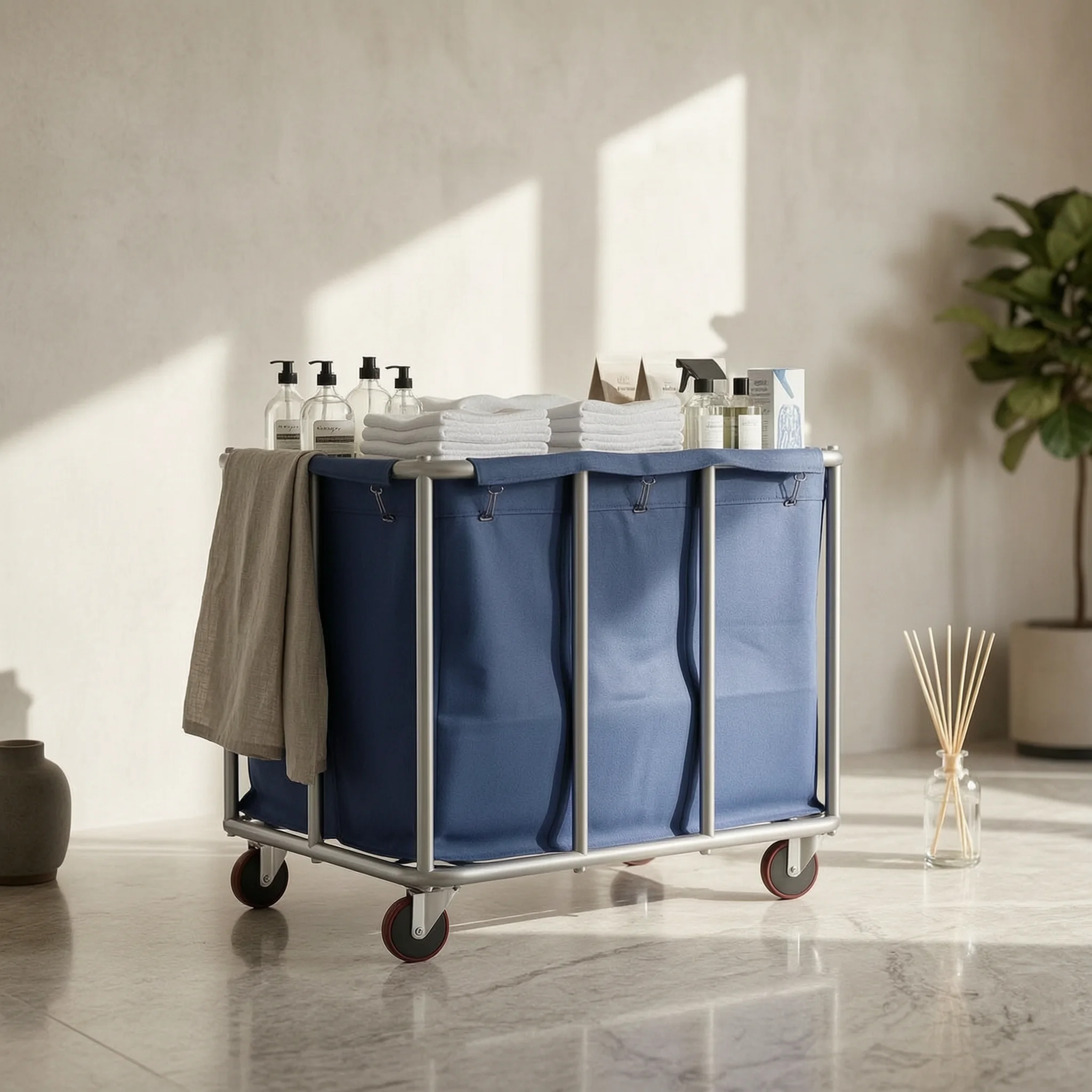 linen-cart-with-wheels-knock-down-laundry-cart-with-bag-trolley-large-industrial-for-housekeeping-hotels-guest-rooms
