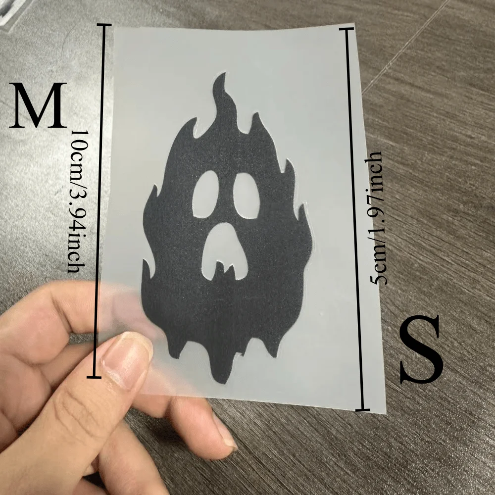 1PC Flame Ghost Silhouette Number 0‑9 Waterproof Vinyl Decal for Car Window Fairing Helmet Laptop