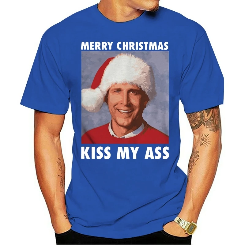 

Мужская футболка с надписью "Merry Christmas Kiss My Ass"