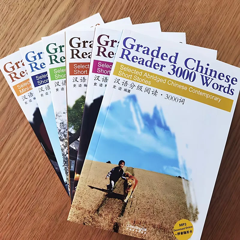6 Books HSK 3-5 Chinese Graded Reading Books, Selected 500-3000 Words HSK Graded Reading Books