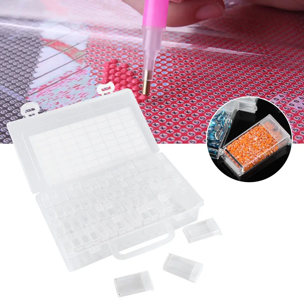 

64Slots Diamonds Embroidery Accessories Diamonds Painting Boxes Cases Organizer Home Beads Storage