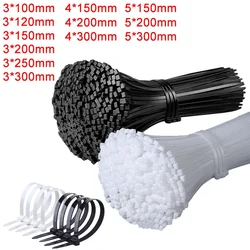 250/500/1000Pcs Self-locking White Black Plastic Nylon cable Zip Ties Fastening Ring Nylon Clamp strap with lock 3*100 4*300MM