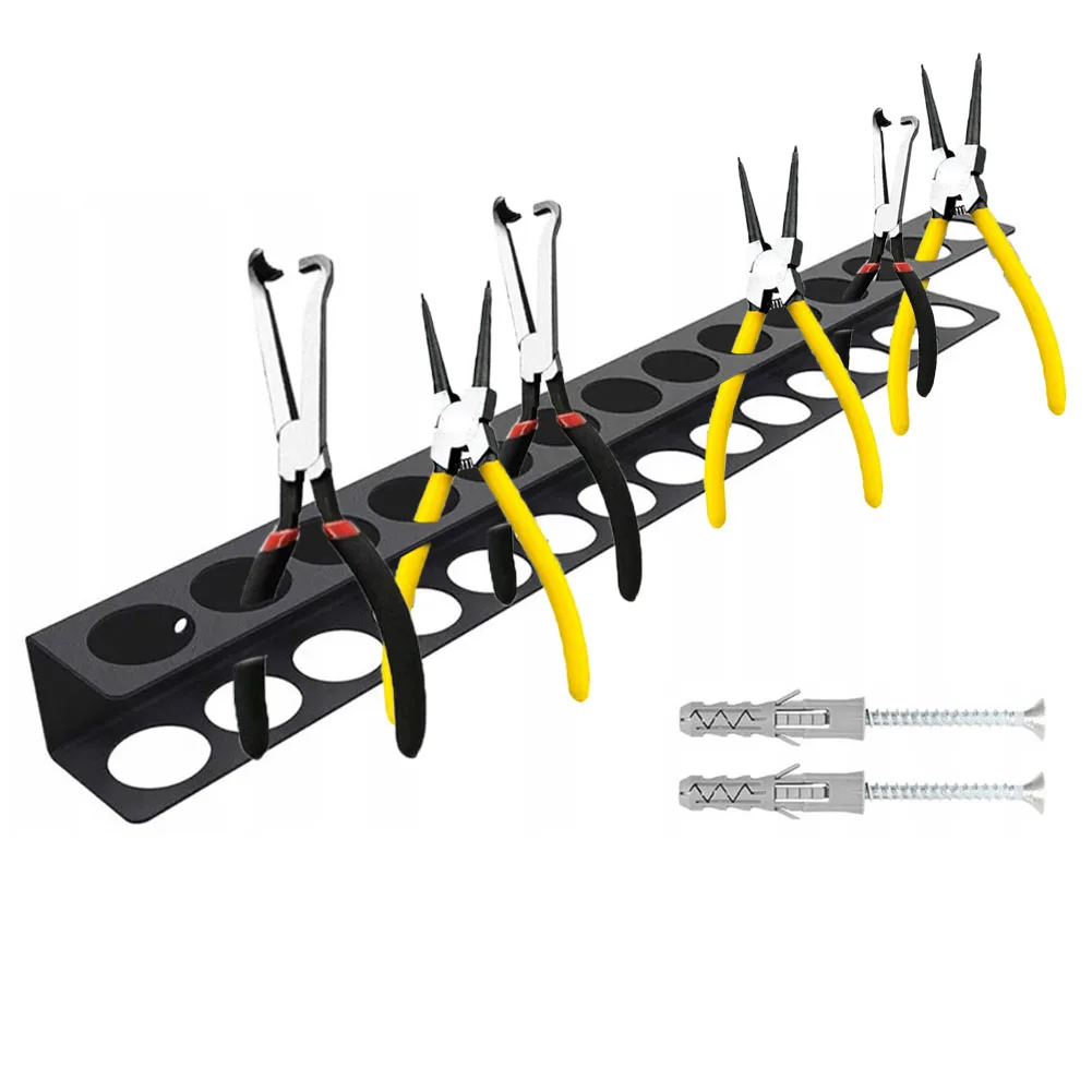 Efficiently Organized Tools 28 Hole Wall Rack for Screwdrivers and Pliers Sturdy Steel Design for Long Term Use