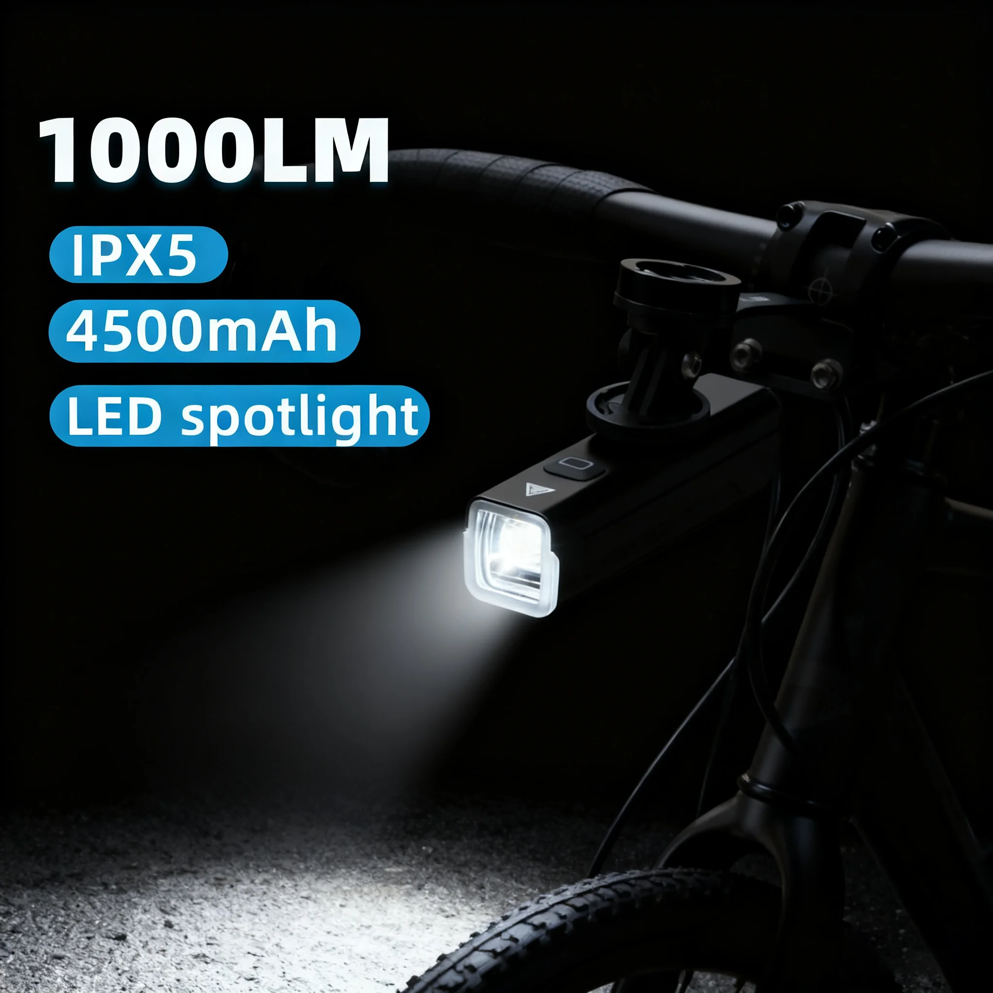 

Водонепроницаемая 1000LM велосипедная фара, перезаряжаемая, 4500 мАч, передний фонарь для дорожного велосипеда, 7 режимов, ночной велосипедный фонарик, аксессуары для велосипеда