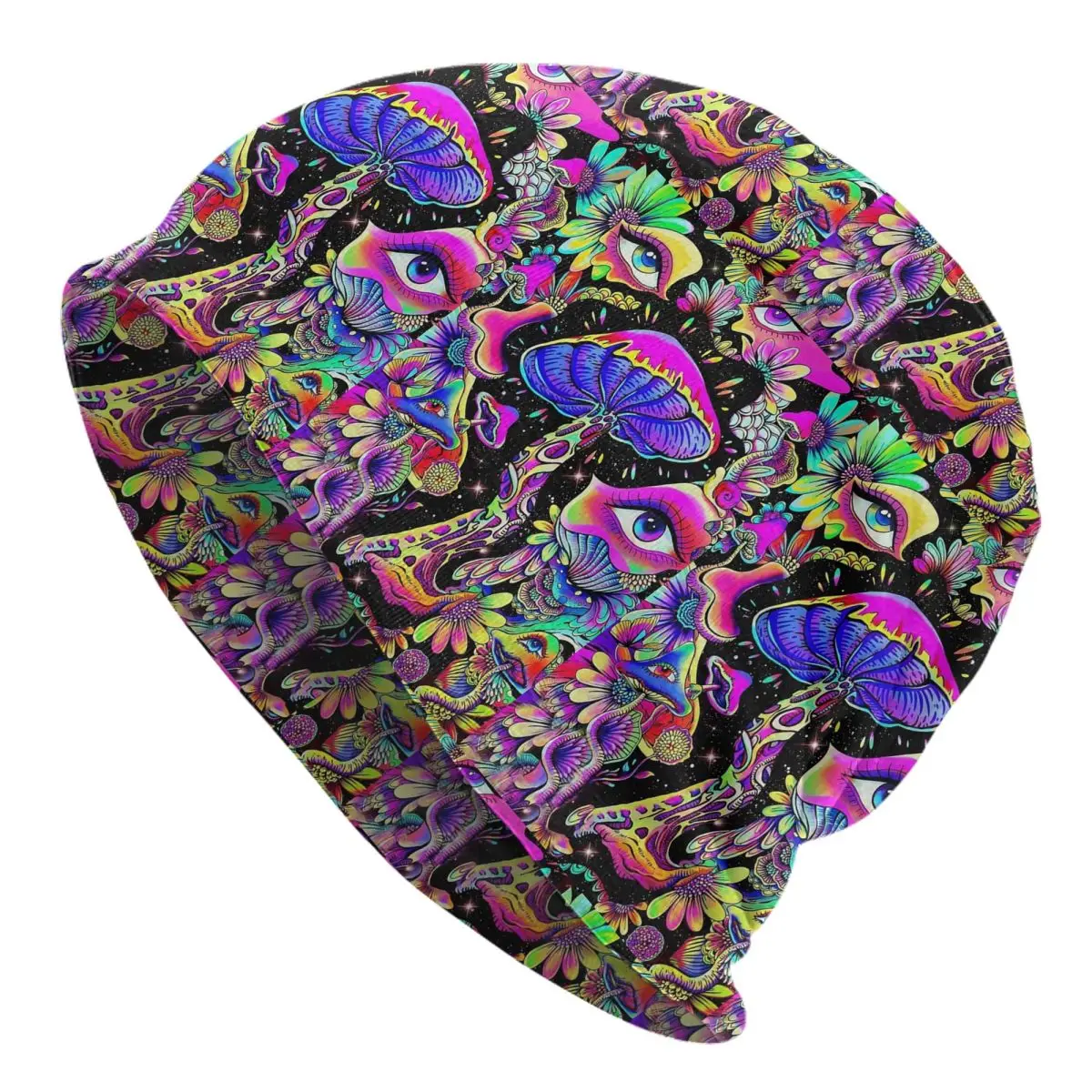 Psychedelic Magic Glowing Mushrooms Unisex Adult Beanies Caps Knitted Bonnet Hat Warm Hip Hop Autumn Winter Skullies Hats