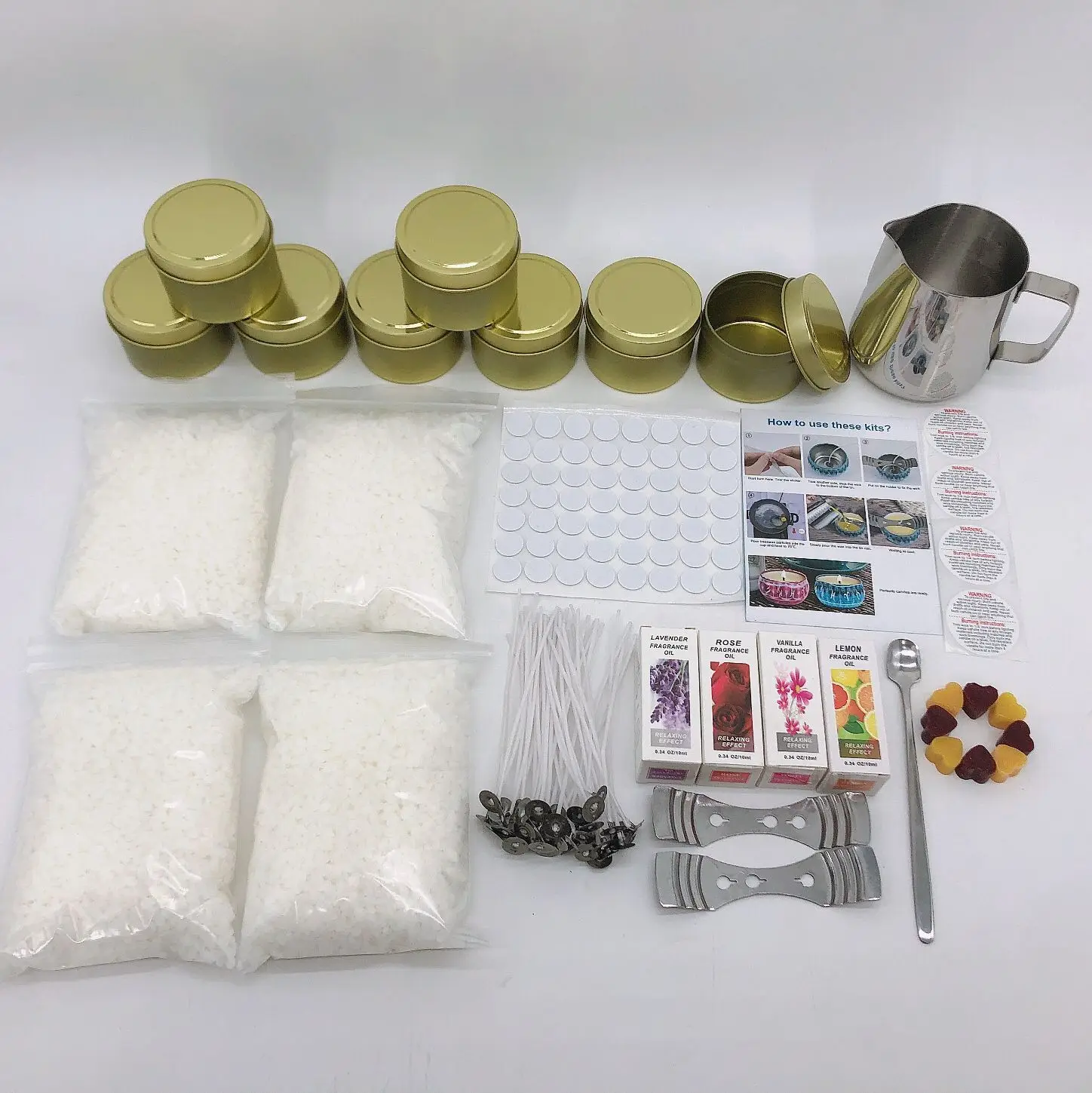 Aromatherapy Candle Material Package Set with Instruction Candle Sticker