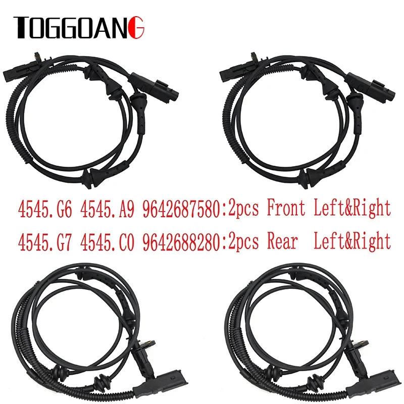 

4pcs F/R L/R ABS Wheel Speed Sensor 4545.G6 4545.A9 4545.G7 4545.C0 9642687580 9642688280 For PEUGEOT 407 2004-2009