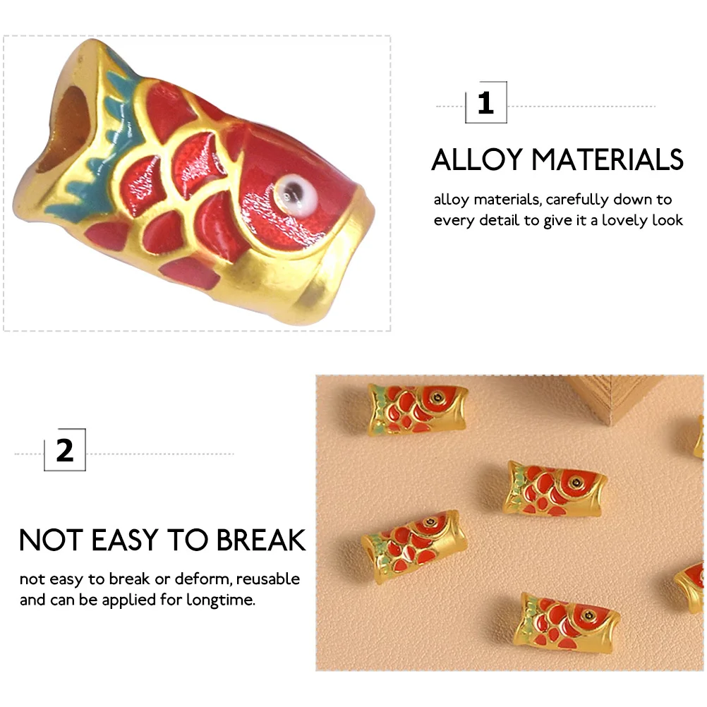 

10 шт. DIY бусины в виде рыбы кои для изготовления ювелирных изделий, очаровательные свободные бусины, безопасные, легкие, износостойкие, идеальный подарок
