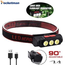 Super Bright COB LED Headlamp Portable Mini Headlight Rechargeable Head Lamp Powerful Head Flashlight for Camping Hiking Fishing