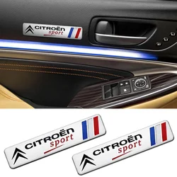 3D Aluminum Emblem Car Stickers Window Body Car Side Fender Decoration For Citroen sport C1 C3 C4 Grand Picasso Auto Accessories