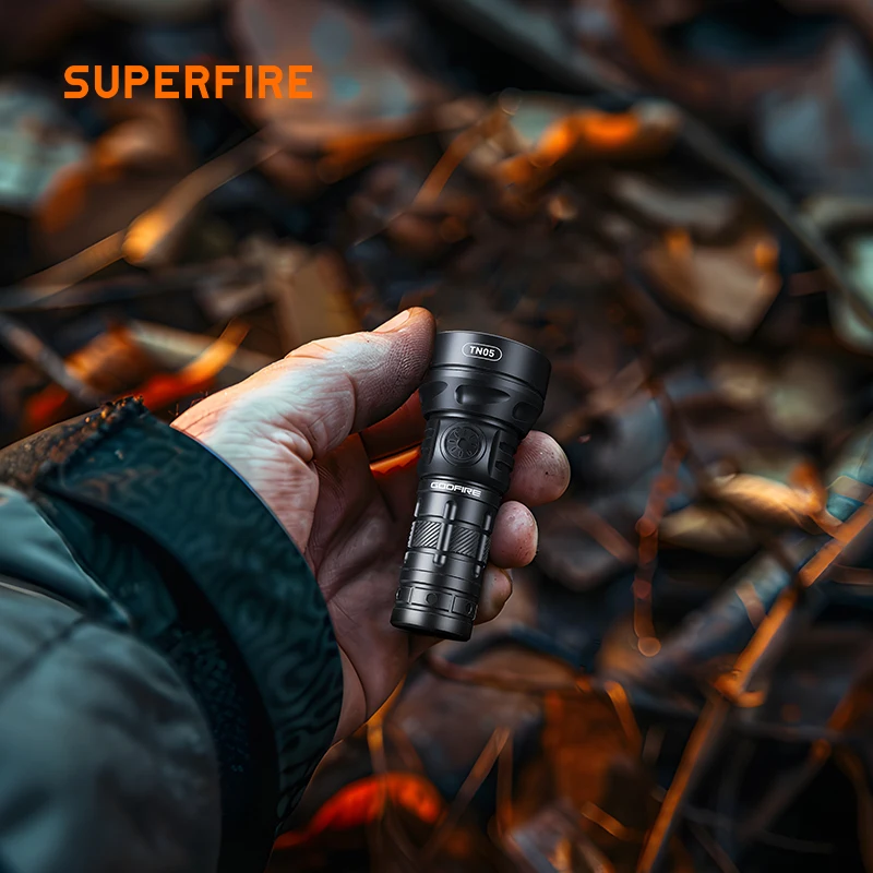 SUPERFIRE New TN05 Mini Flashlight USB Rechargeable EDC Tactical Lantern 18350 Battery High Power LED Torch with Magnet Hand Lam