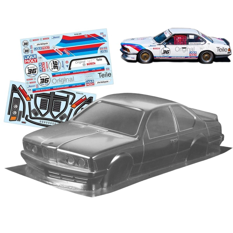 TC135 1/10 BMWW 635 Clear body shell 190mm for On Road car 257mm Wheelbase Tamiya tt01 tt02 Chassis Kyosho 3Racing Carten hsp