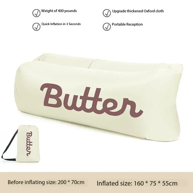 Travel Inflatable Sofa Waterproof Bean Bag Recliner Chair Outdoor Lounger Sleeping Mattress for Picnic Garden Camping Beach Pool image 4