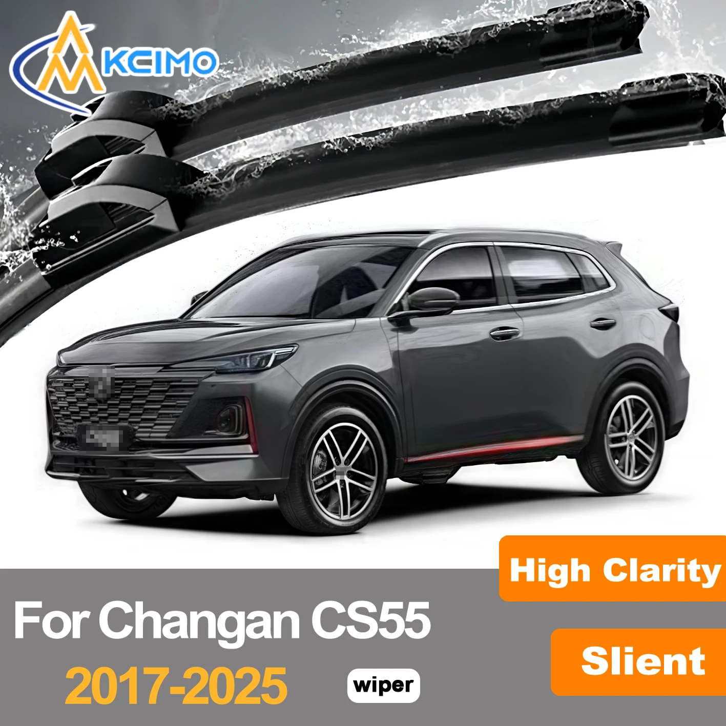 

2PCS Front Windshield Wiper Blades For Changan CS55 2017-2025 Models All Seasons Rubber Wipers Set (Pair) Easy Clip