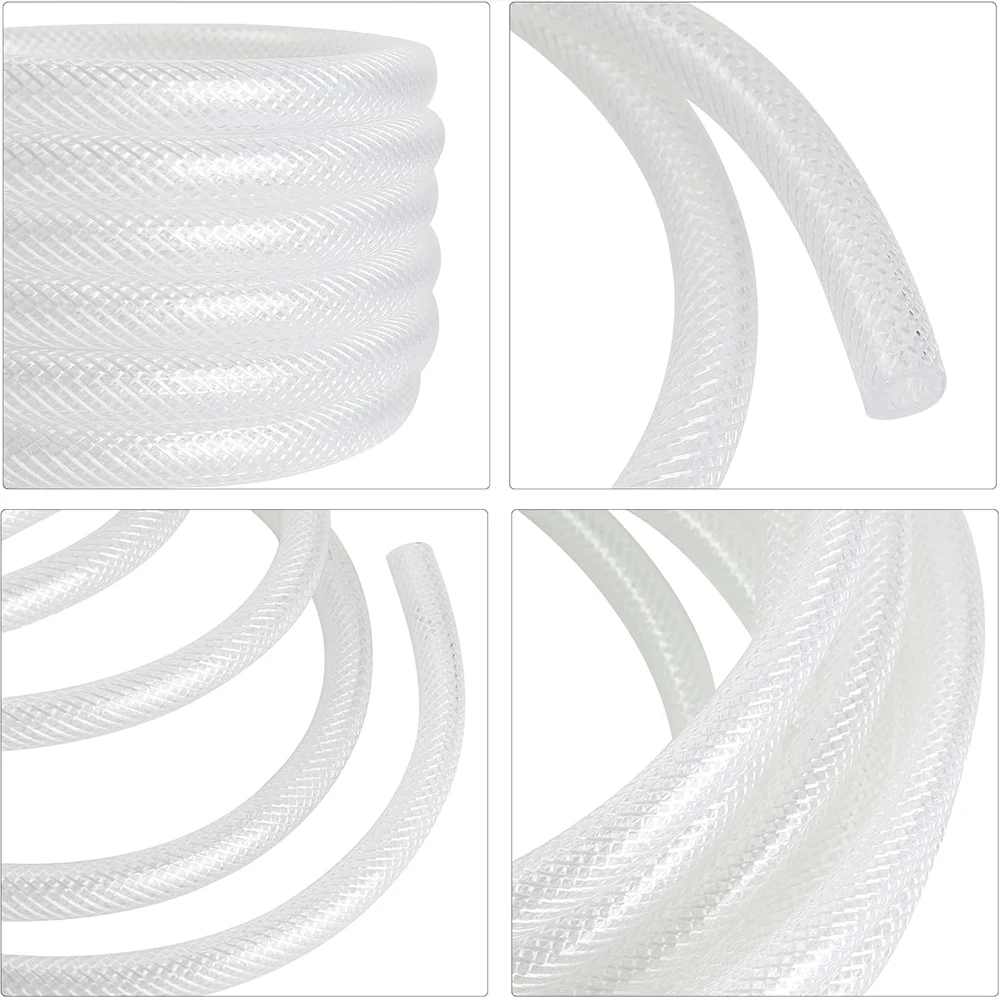 Tube en PVC souple transparent tressé, tuyau en vinyle renforcé, décharge d'eau et transfert d'huile, tube en vinyle souple, 4 saisons, 1m