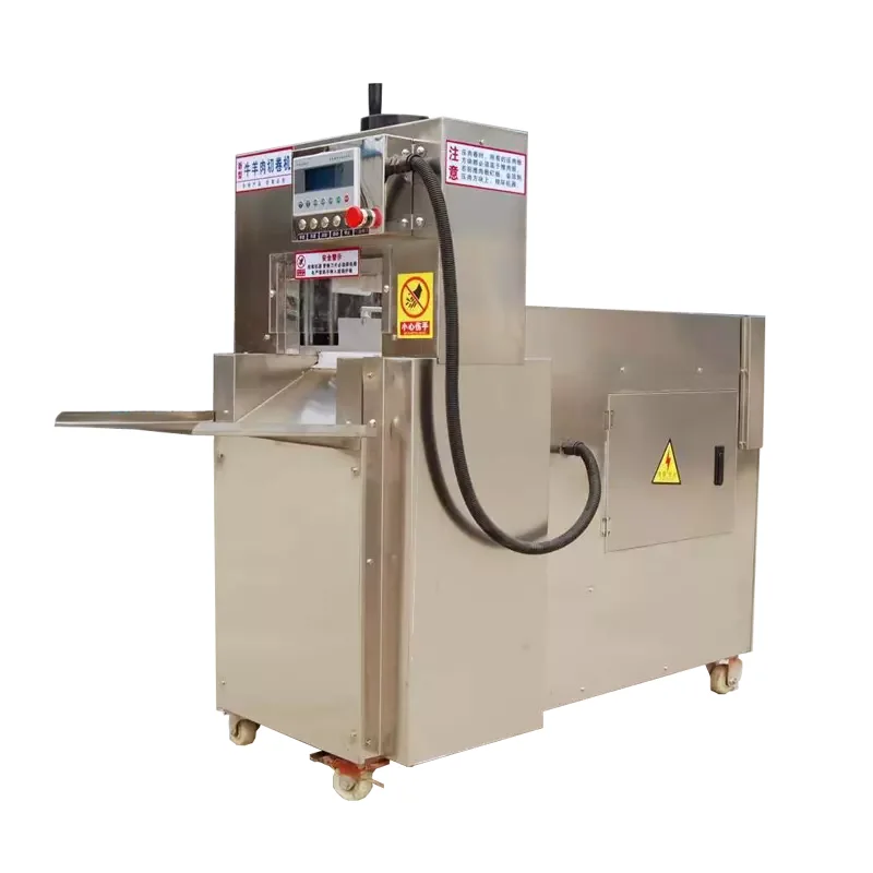 Máquina cortadora de carne automática Kebab, cortadora comercial de carne de cordero y ternera, cortador de rollos de tocino
