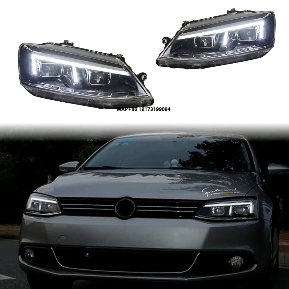 

Фары Jetta 2012-2018: Обновленные светодиодные линзы, передние фонари, автомобильные аксессуары, хит продаж, Plug and Play, DRL