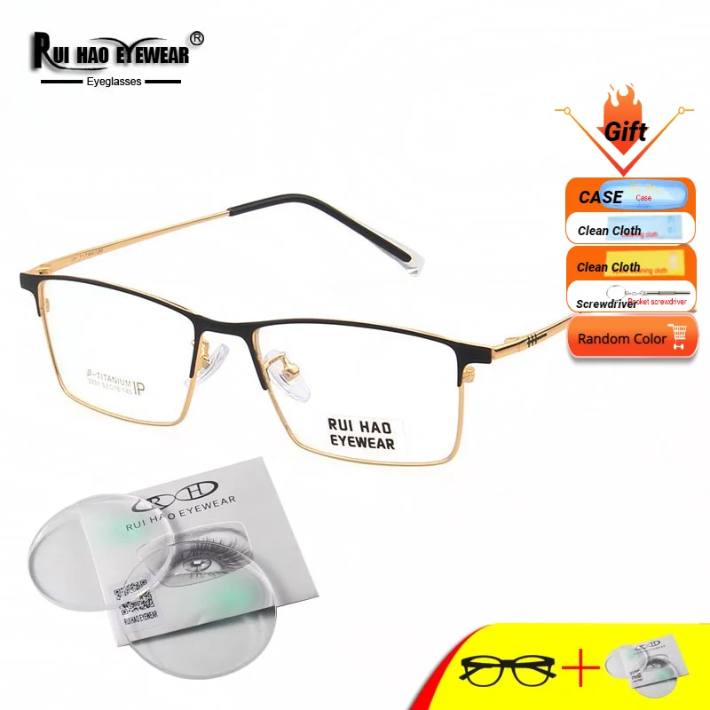 

Brand Prescription Eyeglasses Retro Titanium Glasses Frame Fill Optical Lenses Customize Prescripton Spectacles Eyebrow Frame