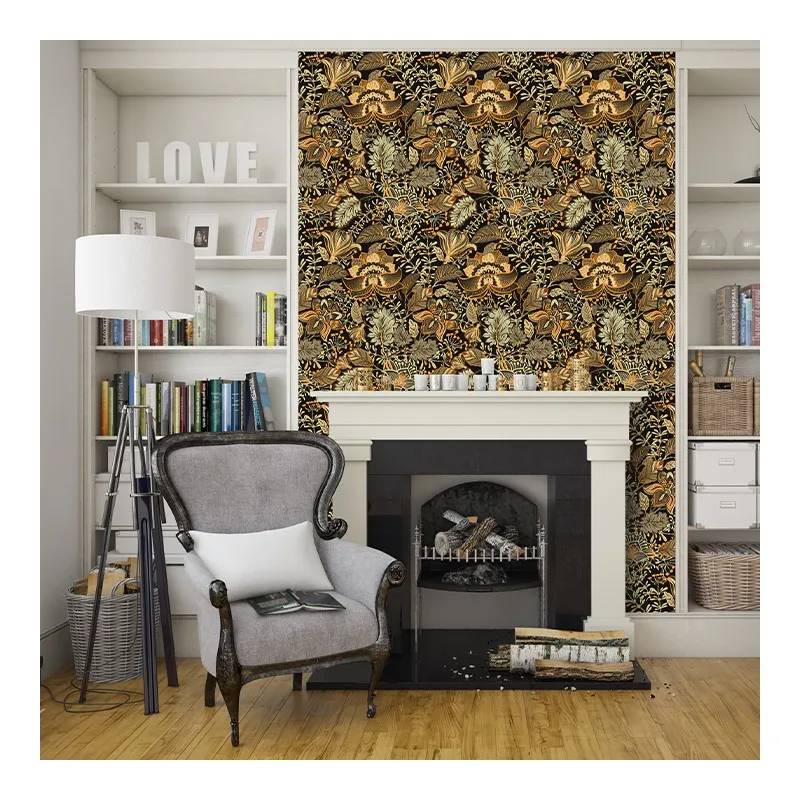 Retro Durable Wallpaper Self-Adhesive Color Retro True Waterproof PVC Wallpapers Sticker Thick Cabinet Home Decoration 45x100CM