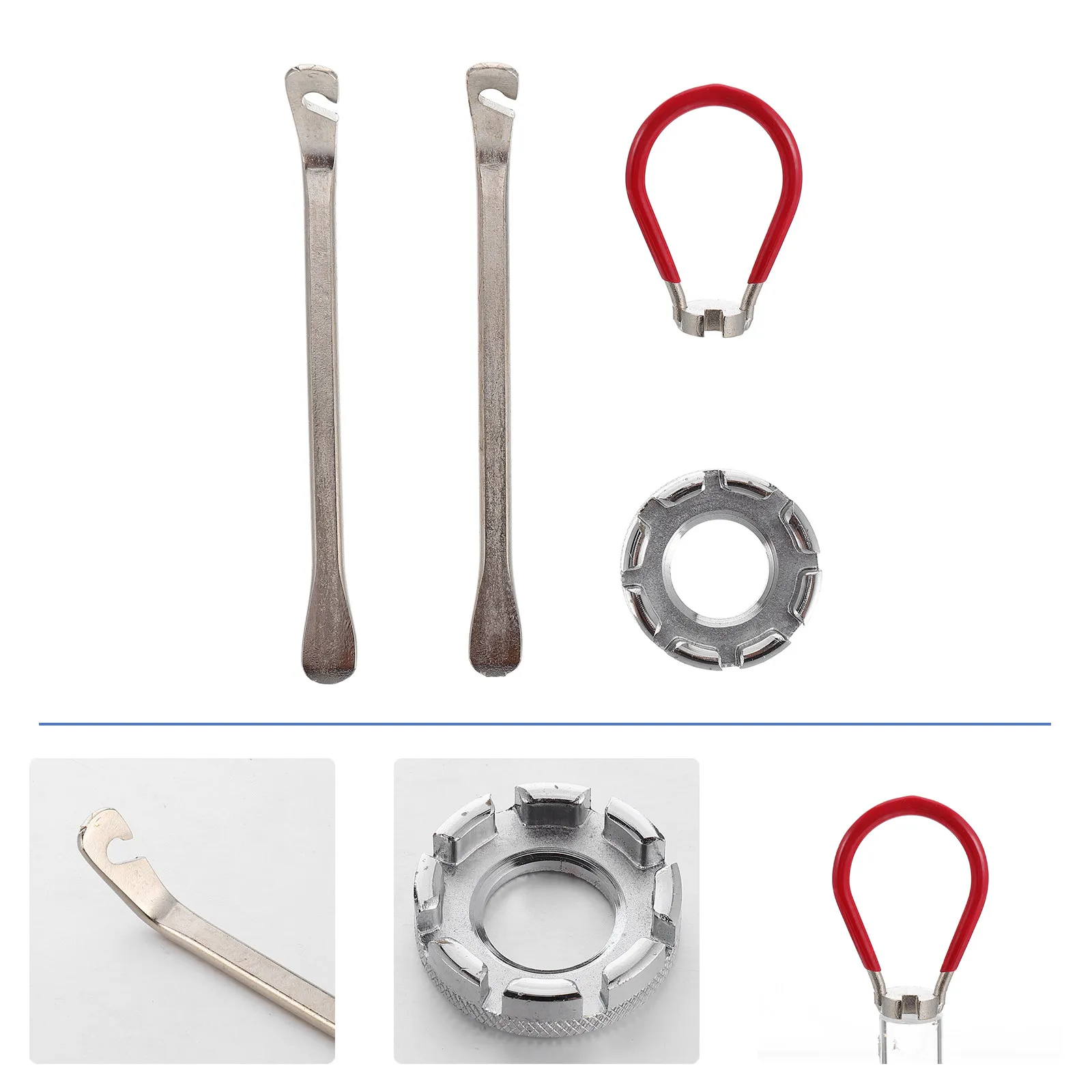 

4Pcs Bike Spoke Wrench Set Heavy Duty Steel Wheel Truing Tool Compact Portable Repair Spanner for Cycling Maintenance