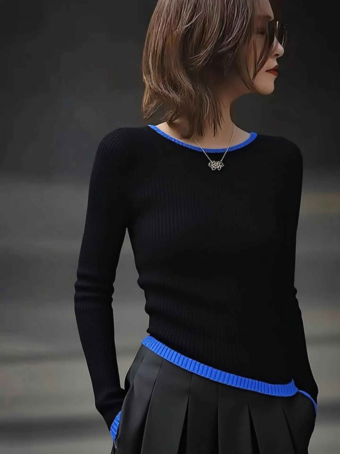 

Ele Knitted Long Sve Women's Sweater Comfortable Warm Winter Faion Commute Sle Regular Fit Knitwear Top for Ladies