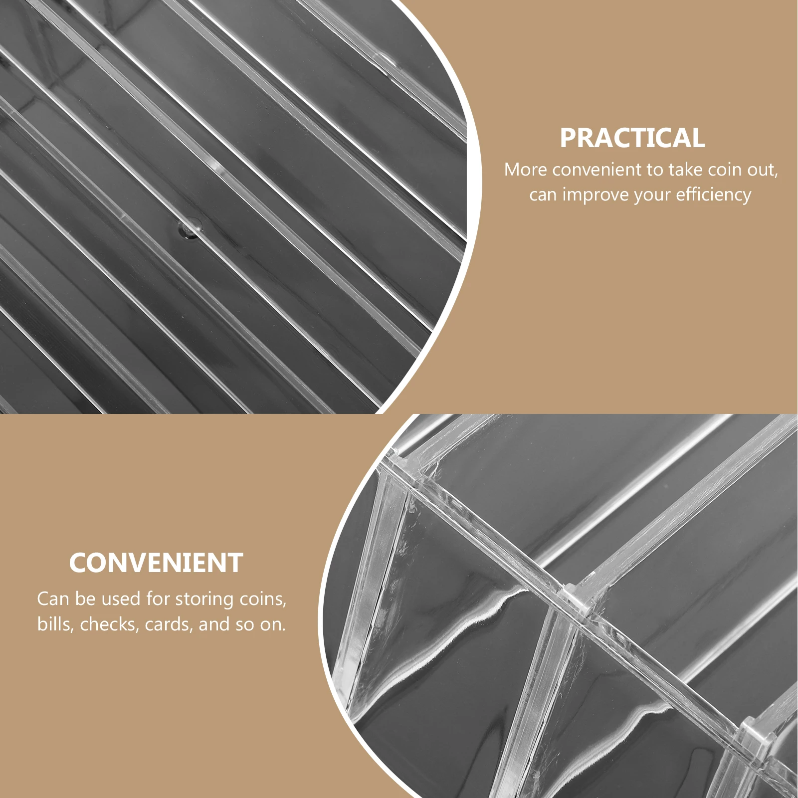 Cash Drawer Tray Multi-Grid Storage Box For Money Organizer Portable Currency Till Coin Holder Desktop File Organizer