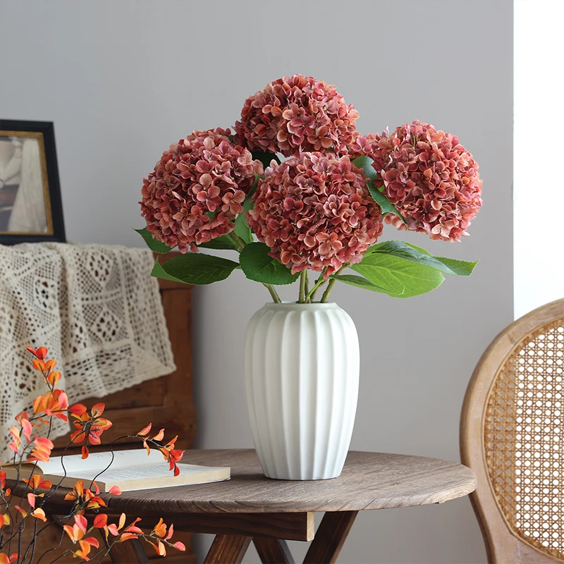 1 قطعة/5 قطعة كبيرة مطرزة الكرة محاكاة زهرة غرفة المعيشة زينة زخرفية طاولة طعام تشكيلة زهور الدعامة #3