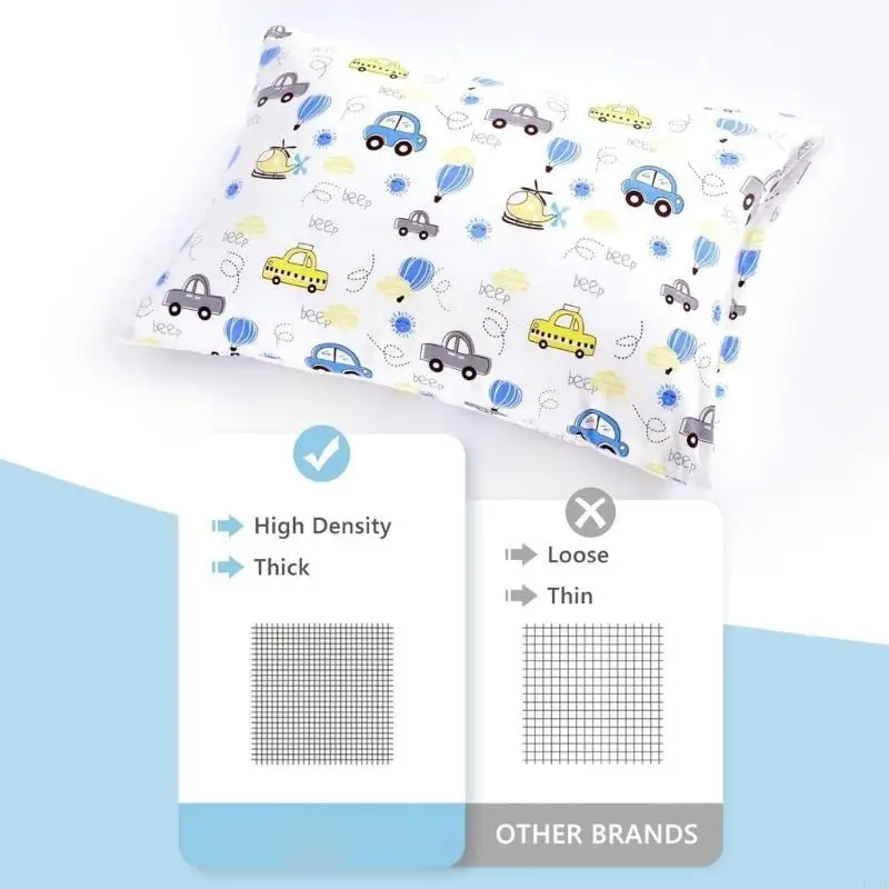 F19F مريح طفل وسادة القطن غطاء القطن التنفس Baby Pillowcase نمط وسادة الطفل غطاء حالة خفيفة