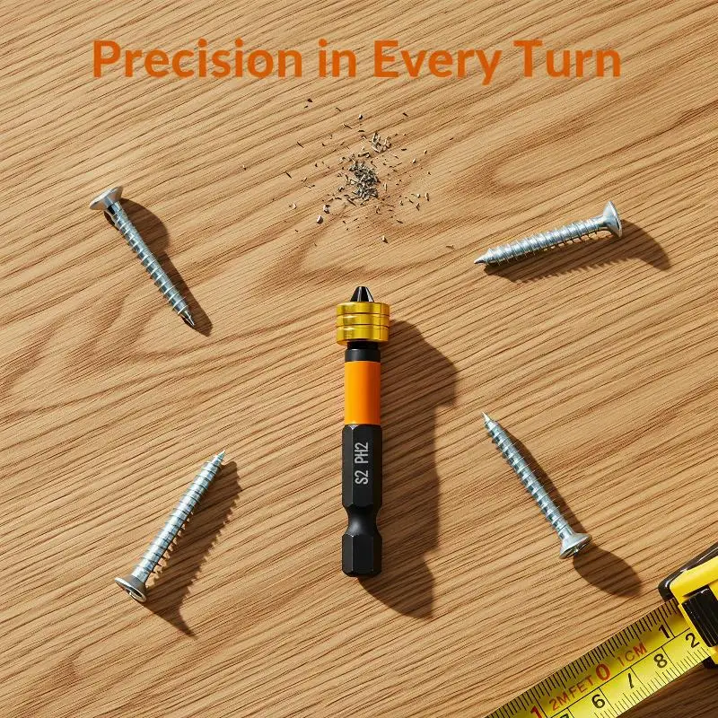 Rafford 50mm PH2 Drywall Screwdriver Bits Magnetic with Depth Stop Collar 1/2/3PCS Strong Grip for Gypsum Board Wood Working