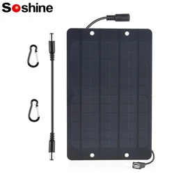 Soshine 5V 6W USB Solar Panel Outdoor High Performance Monocrystalline DC Mini Solar Battery Charger Home Surveillance Lighting