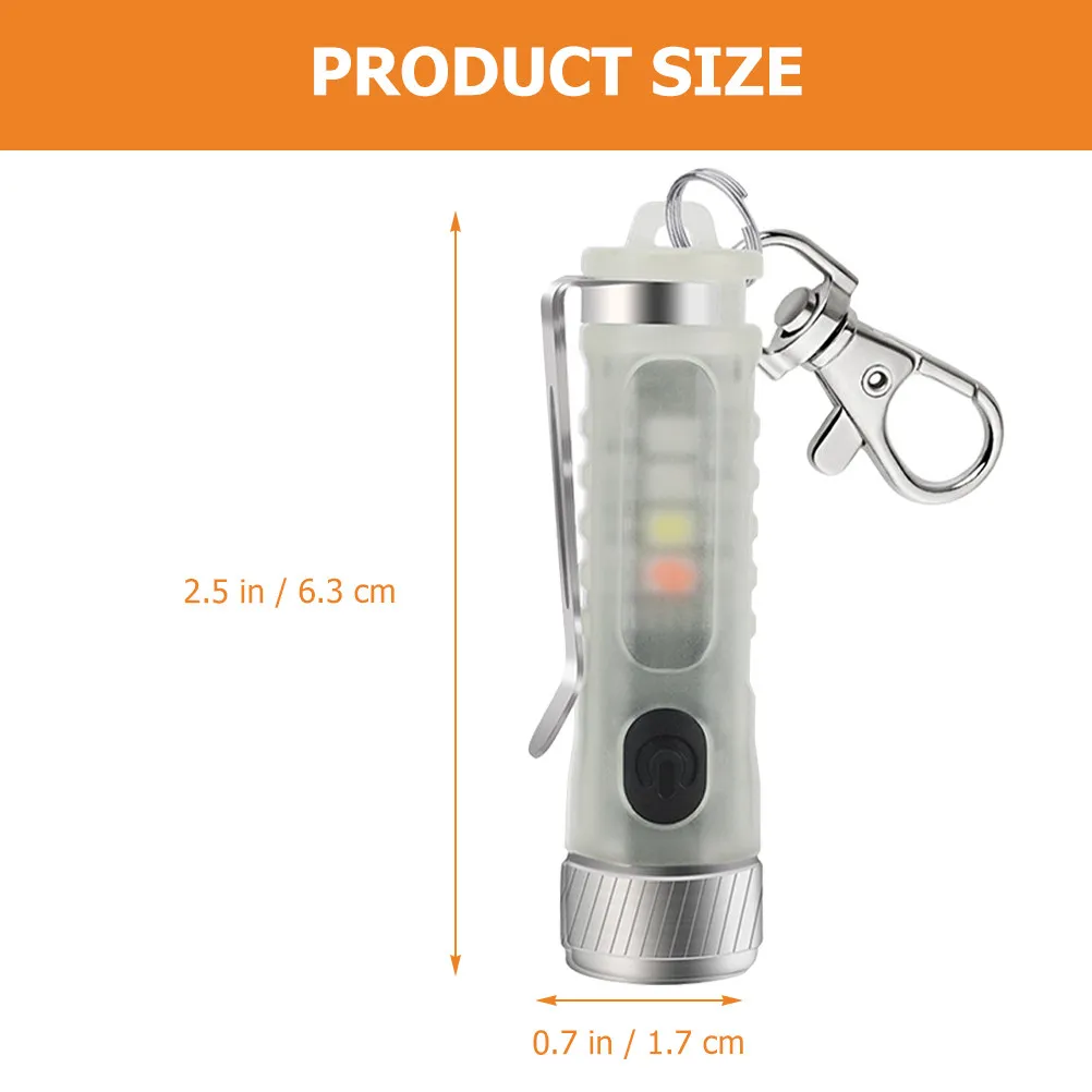 Mini LED Flashlight Keychain Adjustable 11 Modes Outdoor Waterproof Portable Key Ring Light Camping Work Uv Warning