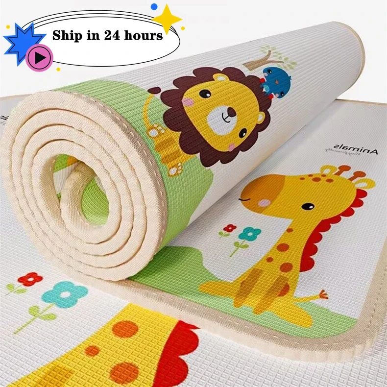 

Cartoon Lion fawn Baby Crawling Play Mats Thick 1cm/0.5cm EPE Folding Mat Carpet Play Mat for Children's Safety Mat Rug Playmat