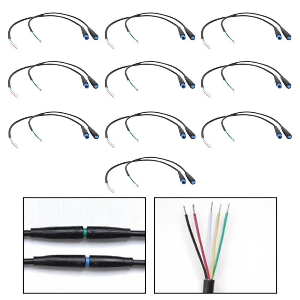 10 Pairs Waterproof 4 Pin Connector Male Female IP67 For Data Signal Transmission 221993 221992 26cm 1M Cable