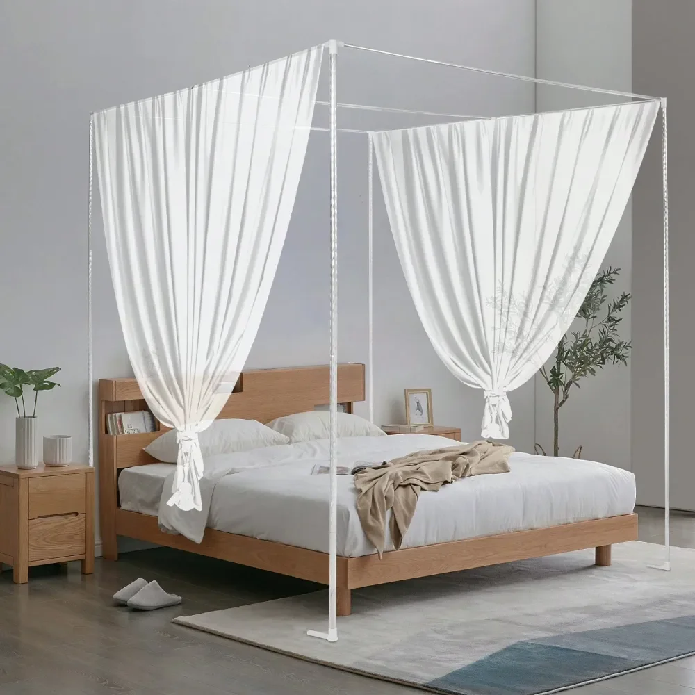 

Bed Frame, Stainless Steel 4 Corner Mosquito Netting Curtain Bracket, Bed Canopy Frame Post 1.5x2x2m 2x2x2m For Home