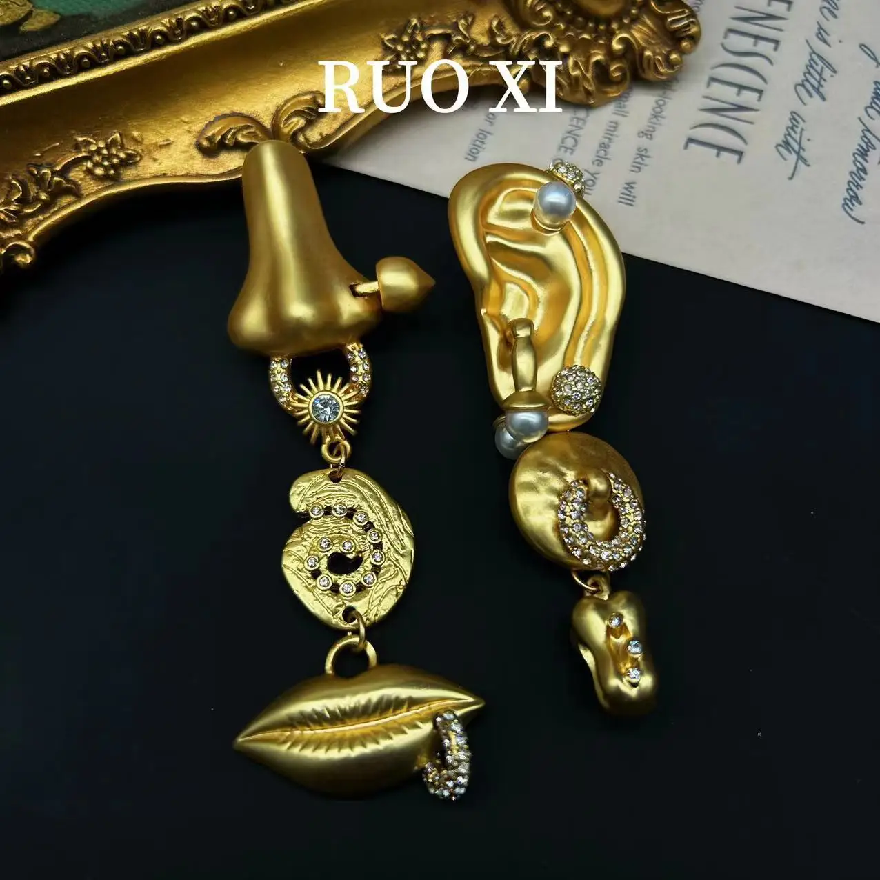 Vintage Jewelry Set Earrings for Women Piercing Earring Nose Mouth Ears 2024 Pending Trend Luxury Cute Gorgeous Party Show Daily