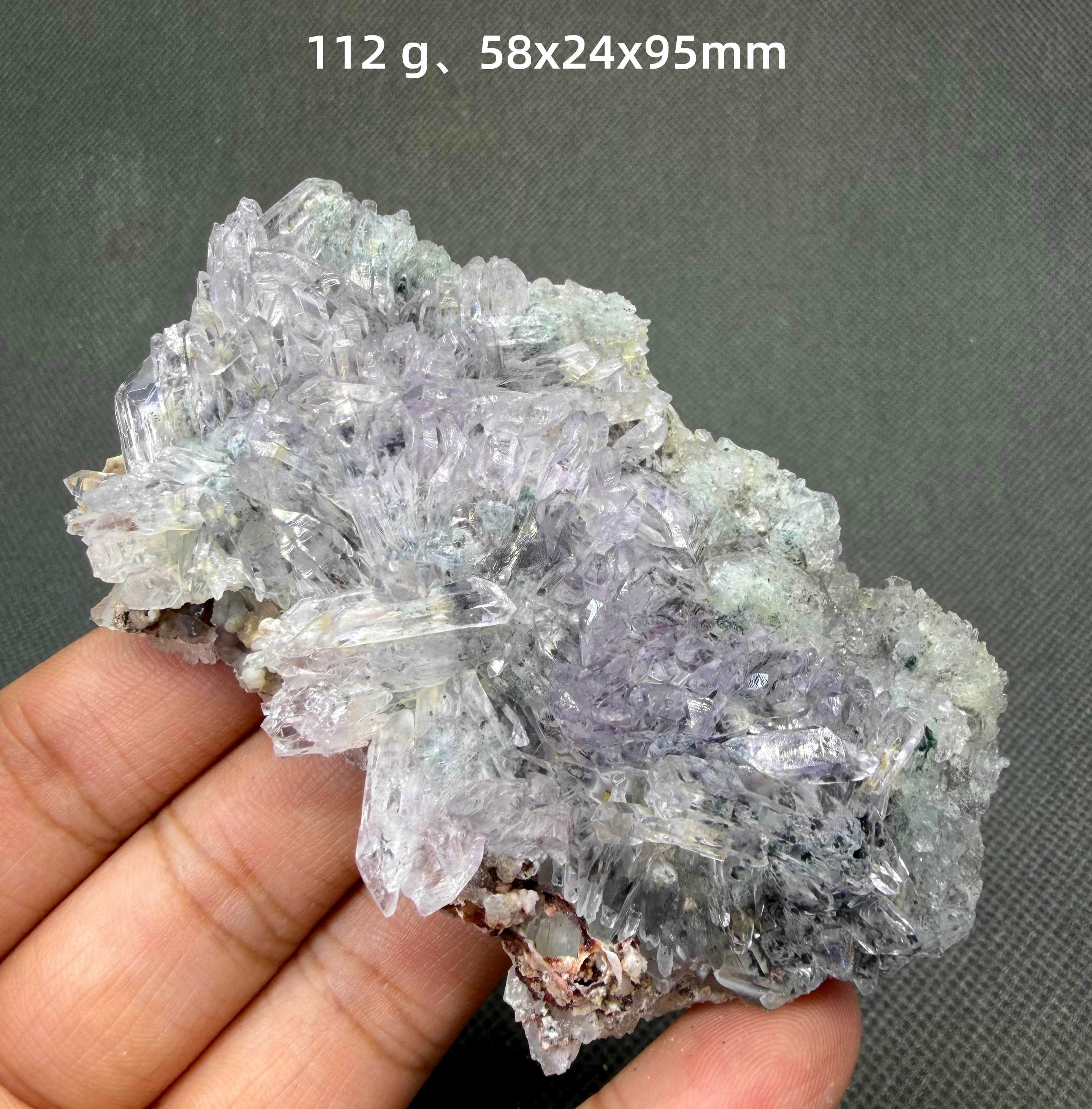 Natural Brazilian Phantom Quartz Crystal Cluster Inclusion Mineral Specimen