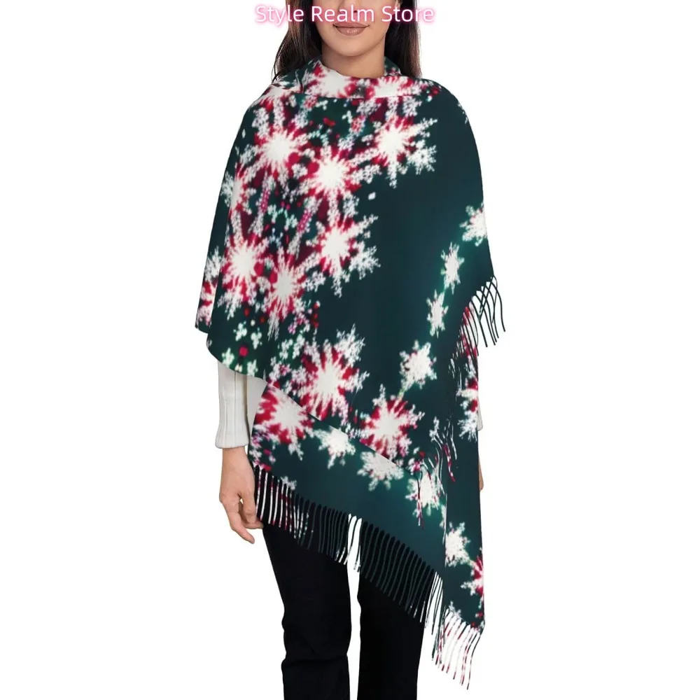 

Merry Christmas Print Polyester Scarf Breathable Fashion Accessory For Travel And Everyday Wear