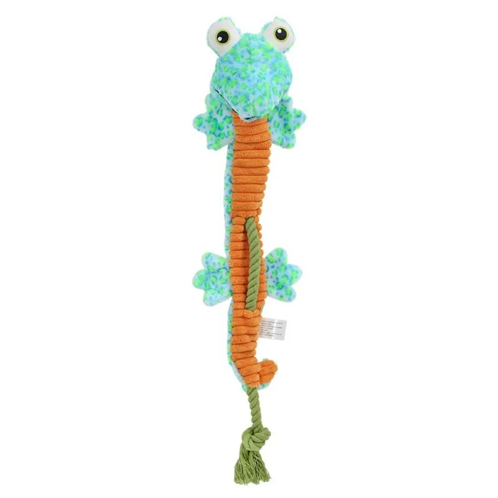 

Soft Plush Squeaky Dog Chew Toys Warm Chew Durable Stuffed Crocodile Toy Crocodile /Snake /Frog Plush Knot Chew Proof Dog Toy