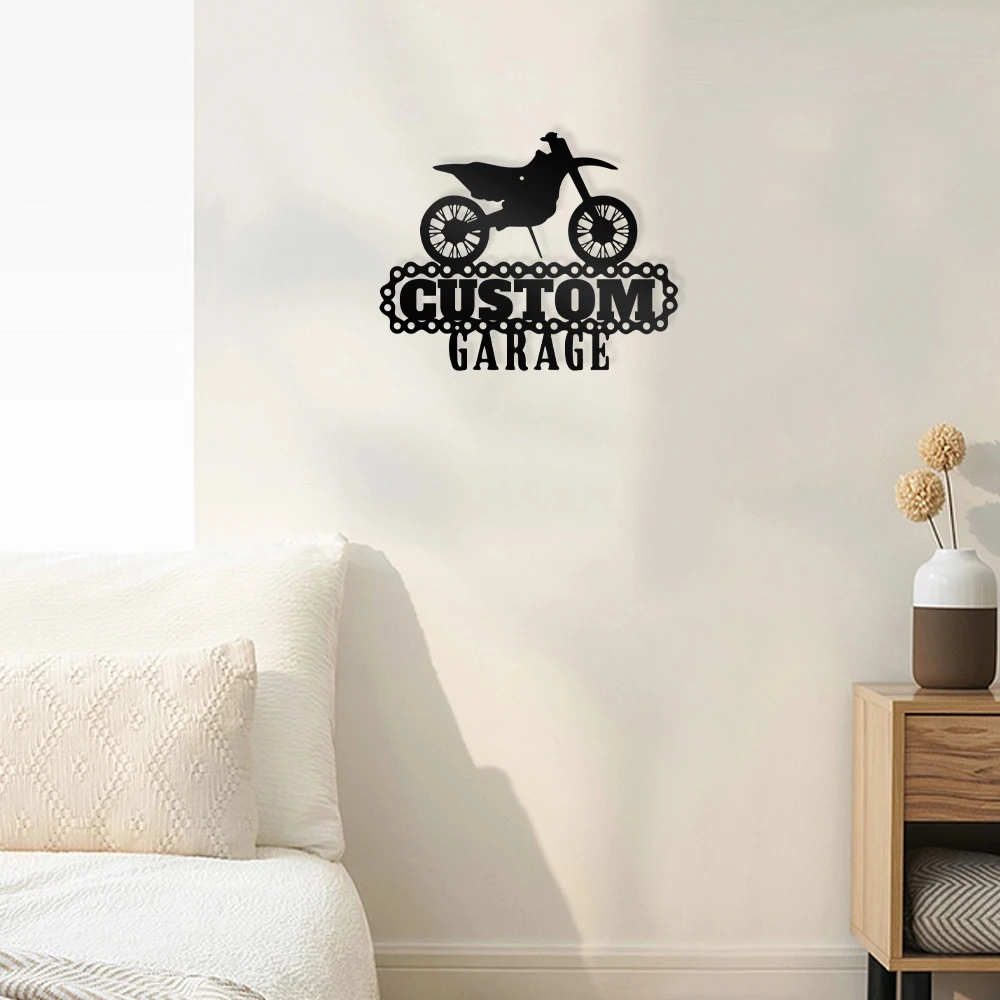 

1pc charming motorcycle garage Personalized Name Metal Wall Signs Tin Wall Plaque For Kids Rooms Diy Home Decoration