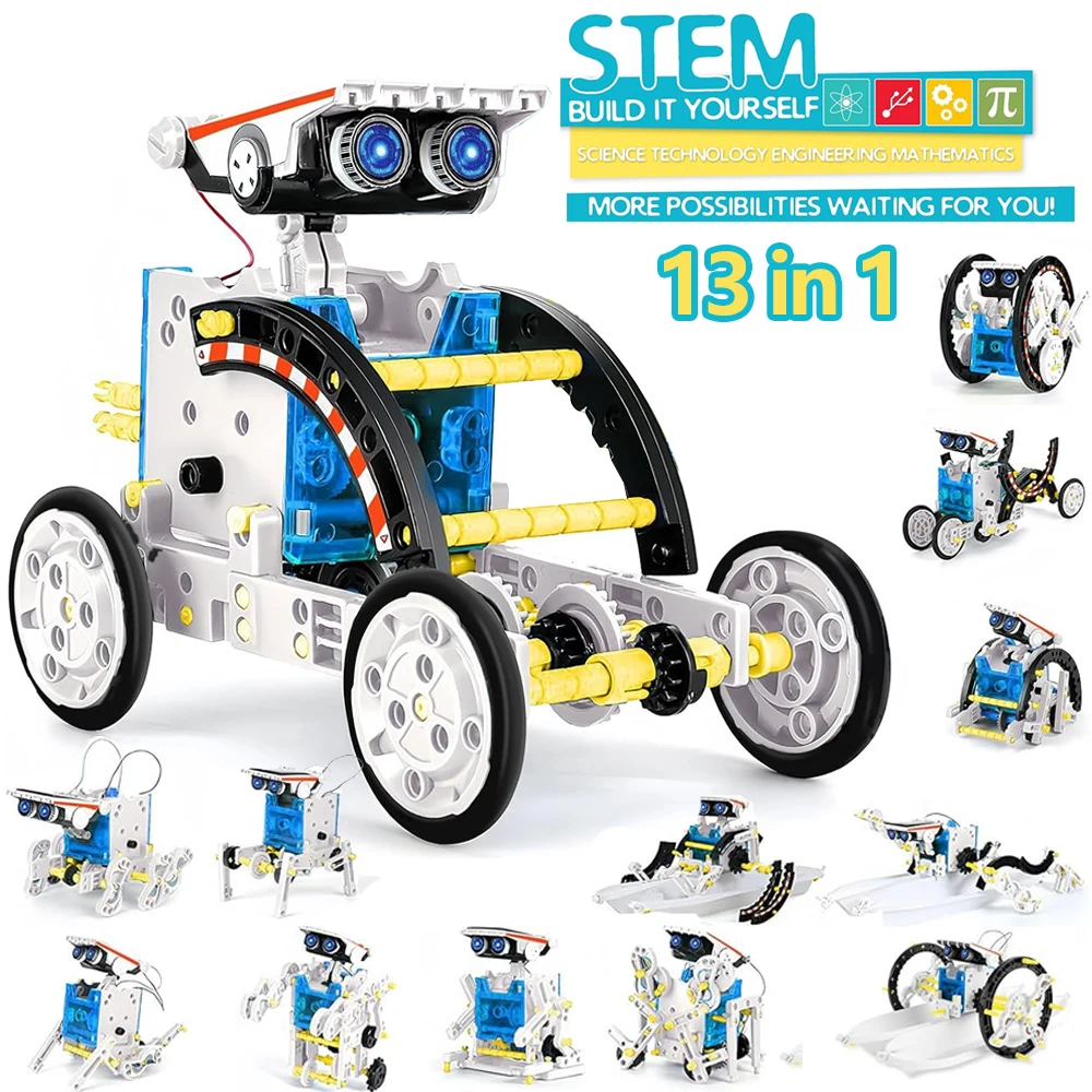 13-in-1 Solar Robot Kits DIY Building STEM Projects Science Experiments Educational Learning Toys for Kids Gifts for Boys Girls