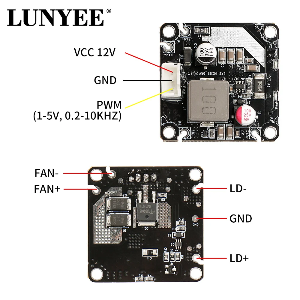 Placa de controlador láser para Módulo de grabado láser, cabezal de grabador, herramientas y accesorios para trabajar la madera, 10W, 12V, 24V