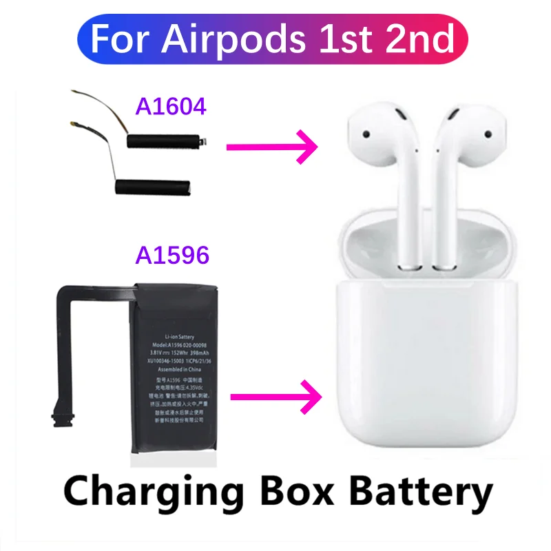 Replacement Battery GOKY93mWhA1604 For Apple Airpods 1st 2nd A1604 A1523 A1722 A2032 A2031 Air Pods 1 2 Battery