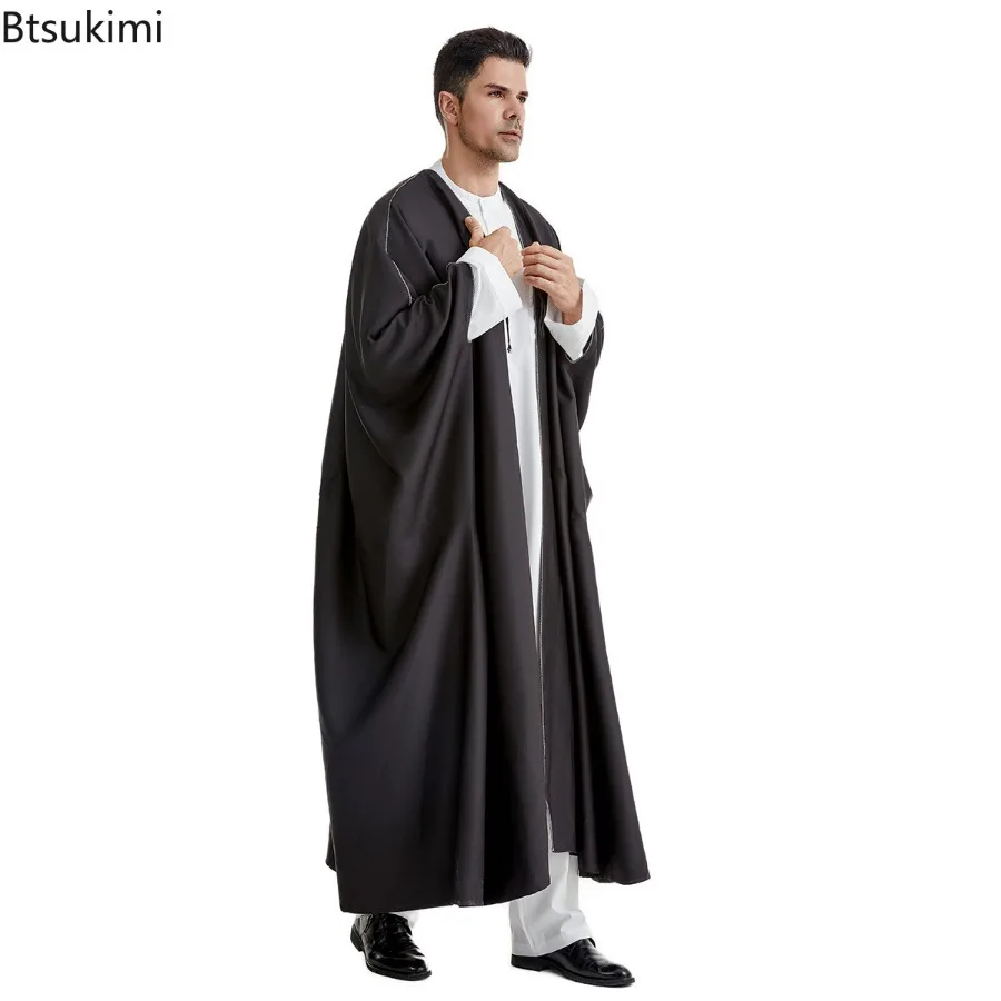 Abaya 2025 nuevo estilo bata para hombre, árabe, saudita, iraní, Dubai, Emiratos Árabes Unidos ropa de abrigo de moda musulmana para hombre