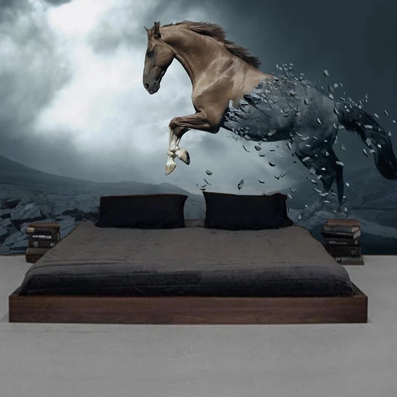 Custom Mural Wallpaper 3D Galloping Horse Photography abstract art Bedroom Modern Living room sofa TV background wall restaurant